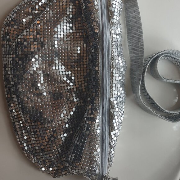 Vintage Silver Metal Mesh Handbag Evening Party Glitzy - Picture 3 of 13